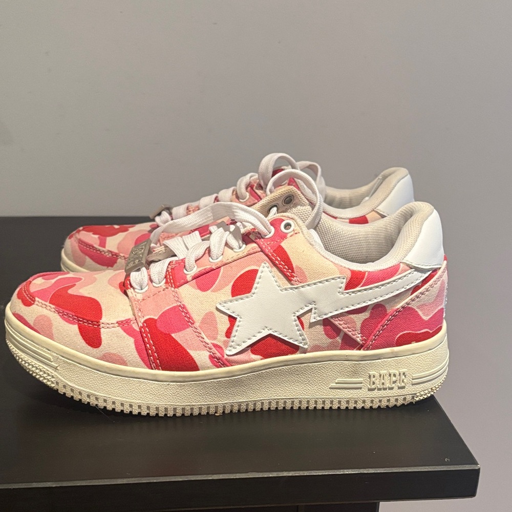 Bape Camo Sneakers - Pink and White Camo